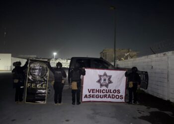 En Reynosa aseguran un vehículo con reporte de robo y con blindaje artesanal